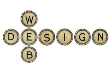 web design in typewriter keys