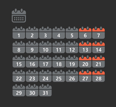 Different styles of calendar web icons collection