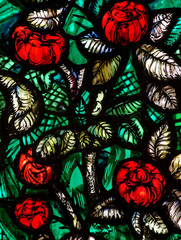 Obraz premium Flowers (roses) in stained glass