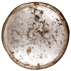 Rusty round metal plate