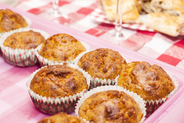 Cupcake with speck ham and cheese.