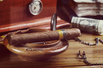 Relax with cuban cigar