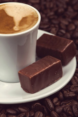cup of coffee and chocolate
