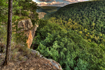 One of the most photographed land features in the Ozarks, Whitaker Point.  Valleys and peaks of the...