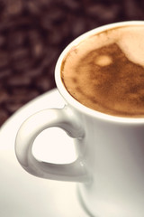 close view on cup of expresso coffee