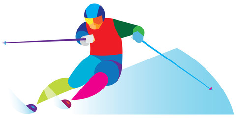 Fototapeta na wymiar Ski slalom