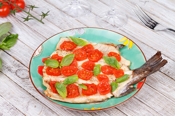 Trout, Tomatoes and Basil