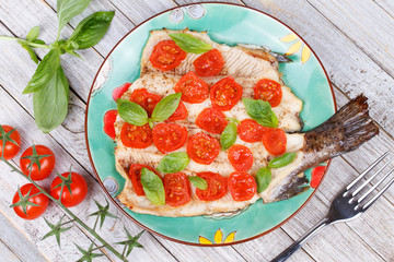 Trout, Tomatoes and Basil