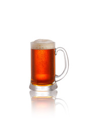 Glass of beer isolated on a white background