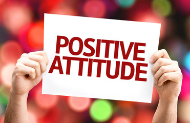 Positive Attitude card with colorful background