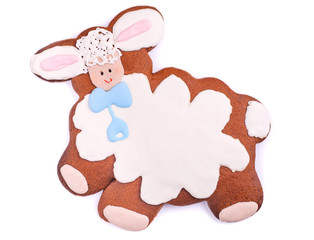 Holiday lamb Cookie over White
