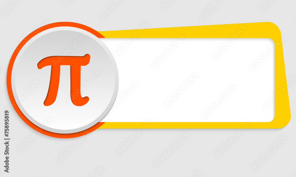 Fototapete yellow frame for text and pi symbol