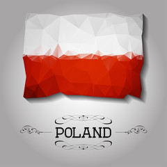 Vector geometric polygonal Poland flag.