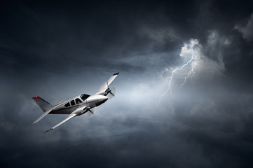 Aeroplane in thunderstorm