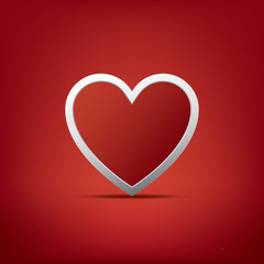 Simple realistic valentine's day hearts card design on red