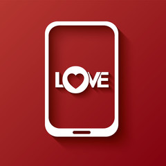 Valentine's day message in a smartphone application with