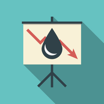 Oil Price Fall Concept Illustration With Black Drop Symbol And