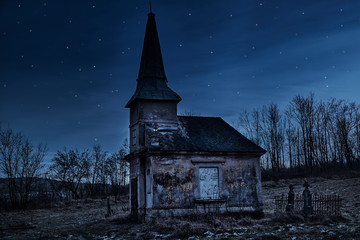 Haunted creepy abandoned graveyard