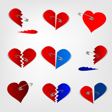 pinned hearts
