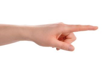 Index finger pointing direction