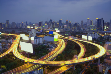 Fototapeta na wymiar Bangkok Expressway and Highway Aerial view, Thailand