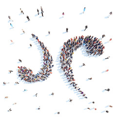 People in the form of an abstract symbol business.