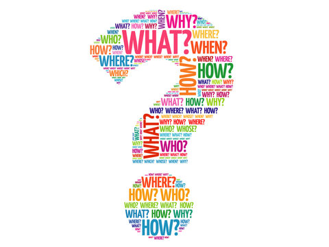 Question Mark, Question Words Vector Concept