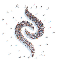 People in the form of an abstract symbol business.