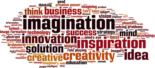 Imagination word cloud concept. Vector illustration