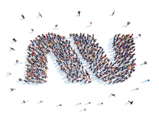 People in the form of an abstract symbol business.