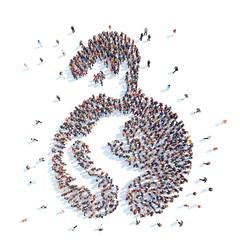 People in the form of an abstract symbol business.