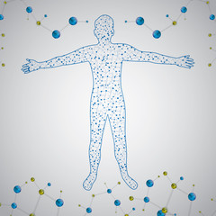 Molecule man human body abstract vector illustration - 75900266