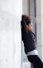 Young woman relaxing after workout