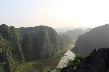 Paisaje en Hang Mua. Provincia de Hoa Lu. Vietnam