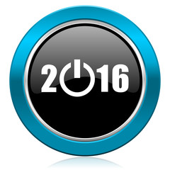 new year 2016 glossy icon new years symbol