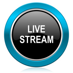 live stream glossy icon