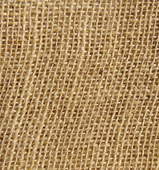 Rough yellow sacking closeup