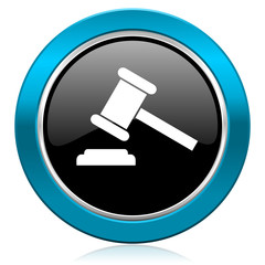 auction glossy icon court sign verdict symbol