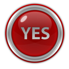 yes circular icon on white background