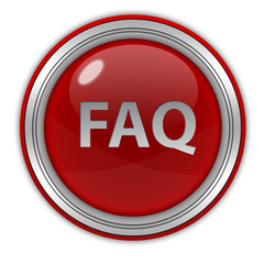 faq circular icon on white background