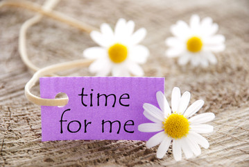 Lila Etikett Mit Time For Me Und Mageriten