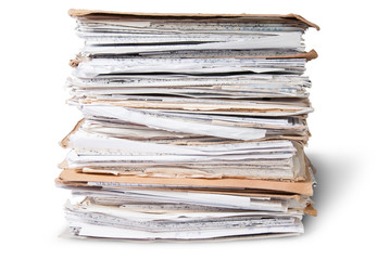 In Front Old Files In Stack