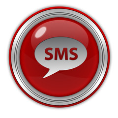 sms circular icon on white background