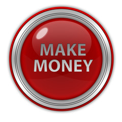 Make money circular icon on white background