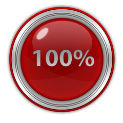 Hundred percent circular icon on white background