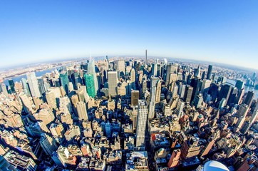 new york city manhattan skyline aerial