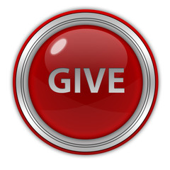 Give circular icon on white background