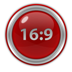16:9 circular icon on white background