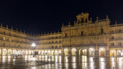 Fototapeta premium Night view of Plaza Mayor. Salamanca