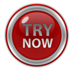 Try now circular icon on white background